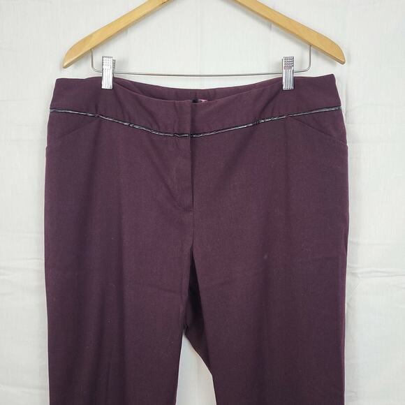 Rafaella Curvy Womens Plum Office Siren Career Officecore Slim Leg Pants Size 16 - Picture 3 of 10